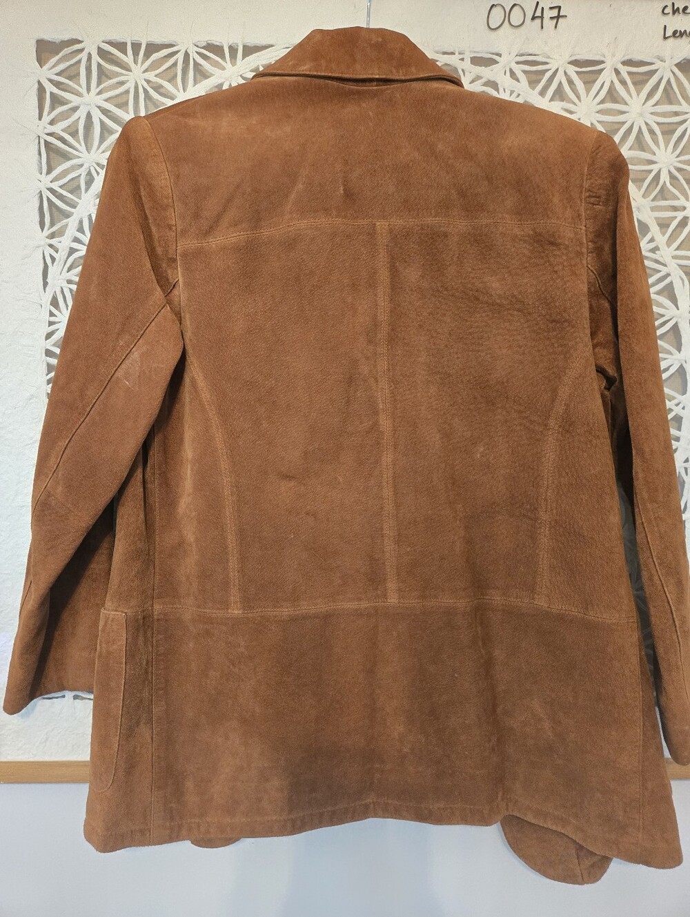 Vintage Valerie Stevens Suede Single-Button Blazer in Brown Jacket 4P - Picture 8 of 11
